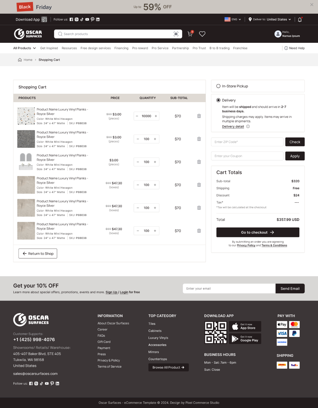 Shopping Card Template Website