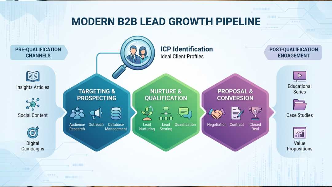 B2B social media marketing lead generation funnel