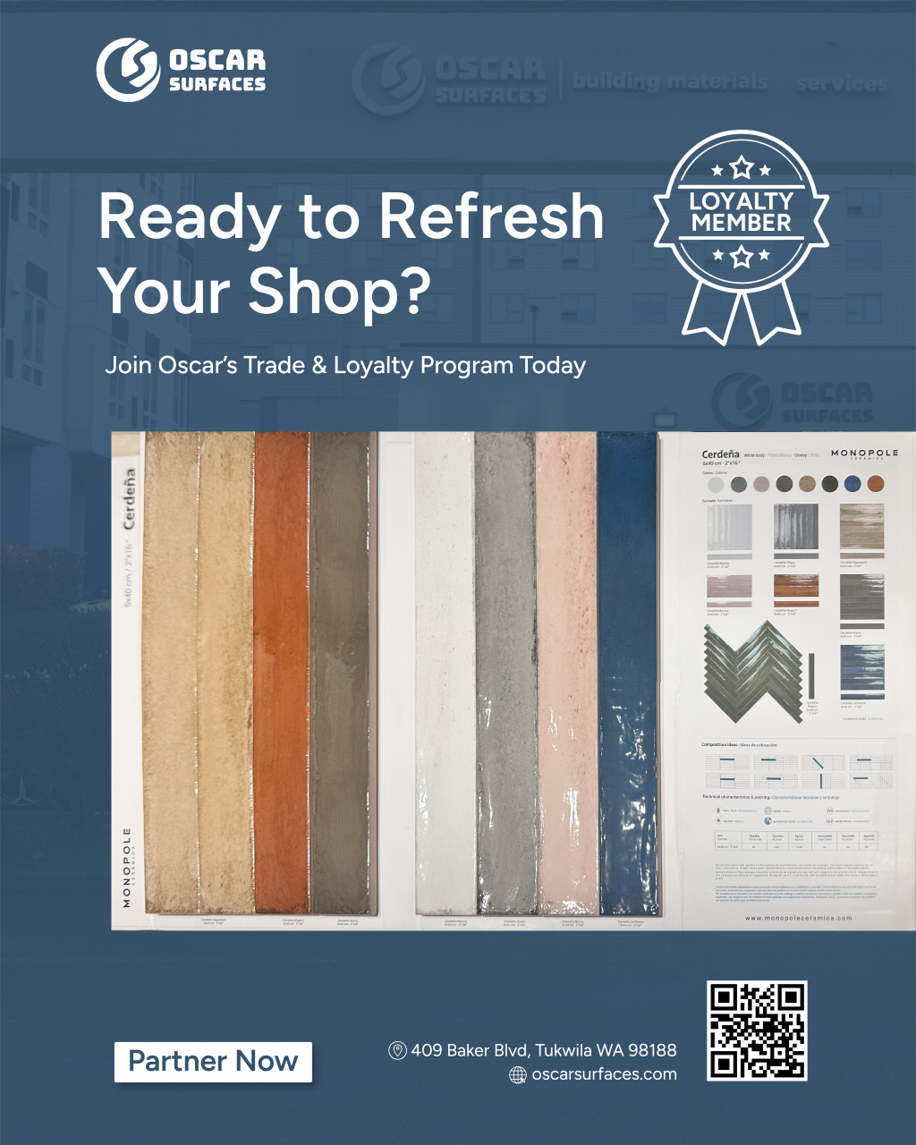 Luxury Material Poster Set _ Tiles, Quartz, Vanities by Oscar Surfaces