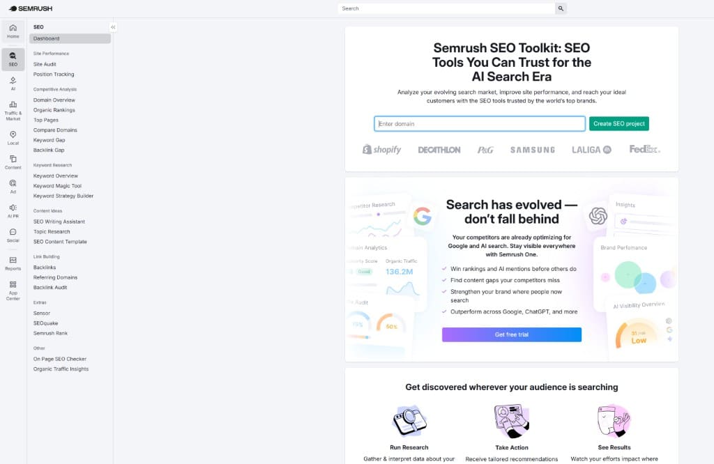 Leverage the Semrush SEO Toolkit to adapt your B2B lead generation strategy for AI search.