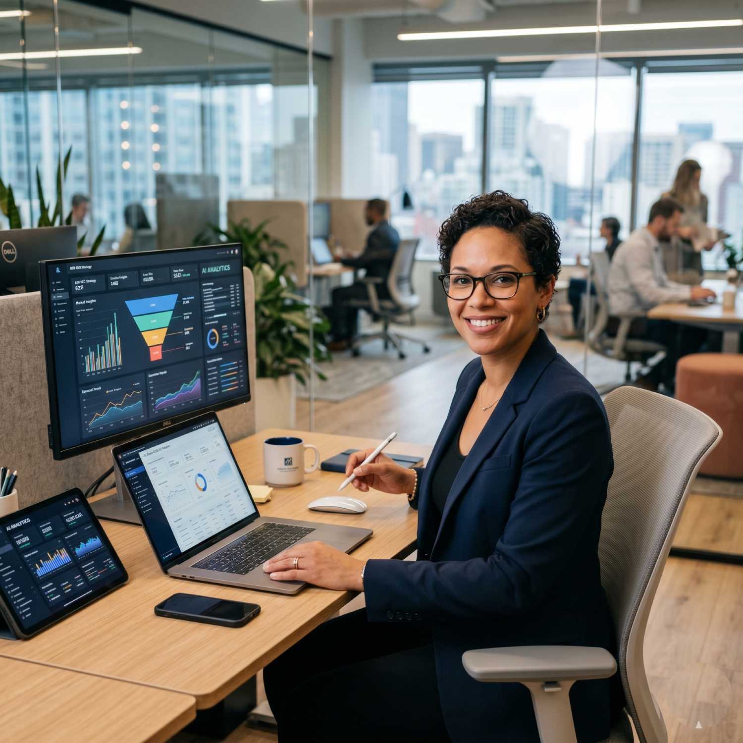 B2B SEO consultant tracking analytics and marketing funnels at Pixel Commercial Studio to grow leads.