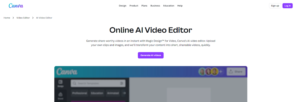 Canva video editor is a drag-and-drop tool