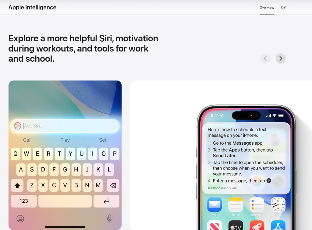 Two panels demonstrating Apple AI's ability to summarize differences in notes and create images using Image Playground