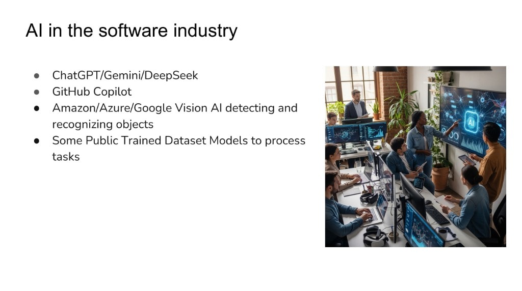 A presentation slide titled