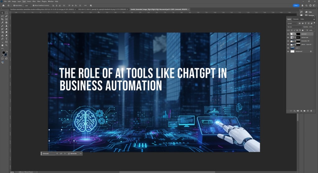 Create banner vs Photoshop AI Generative Fill