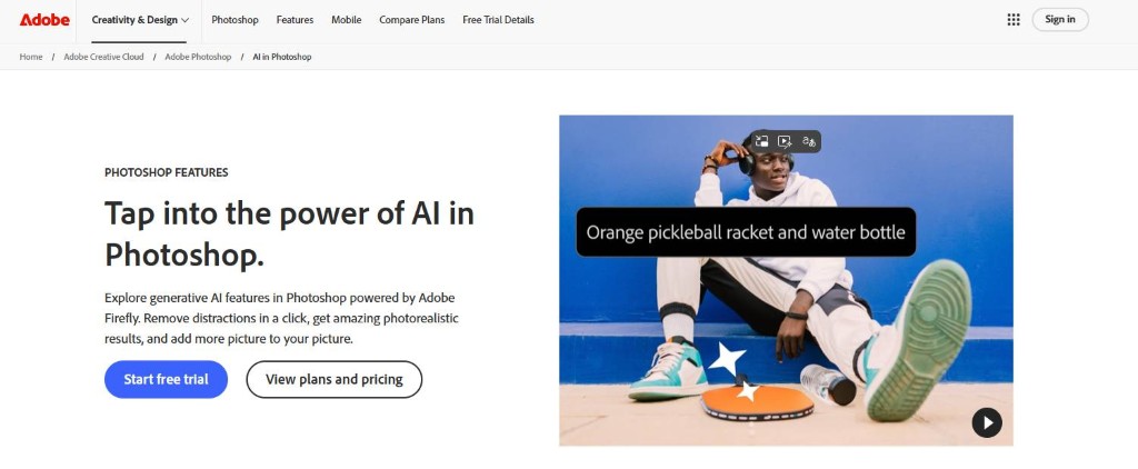 Photoshop Generative Fill interface used to edit a landscape, showcasing AI-powered creative workflows.