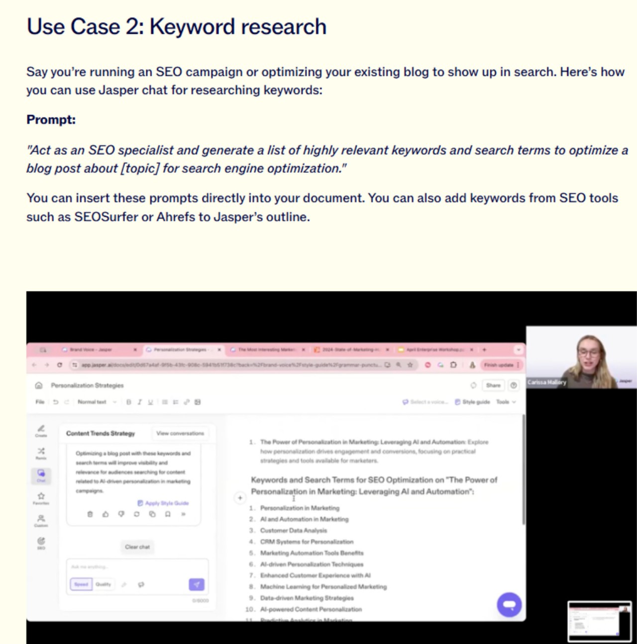 Jasper AI is built to help you with SEO