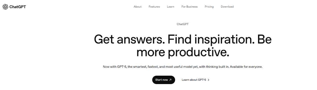 Screenshot of ChatGPT homepage with 