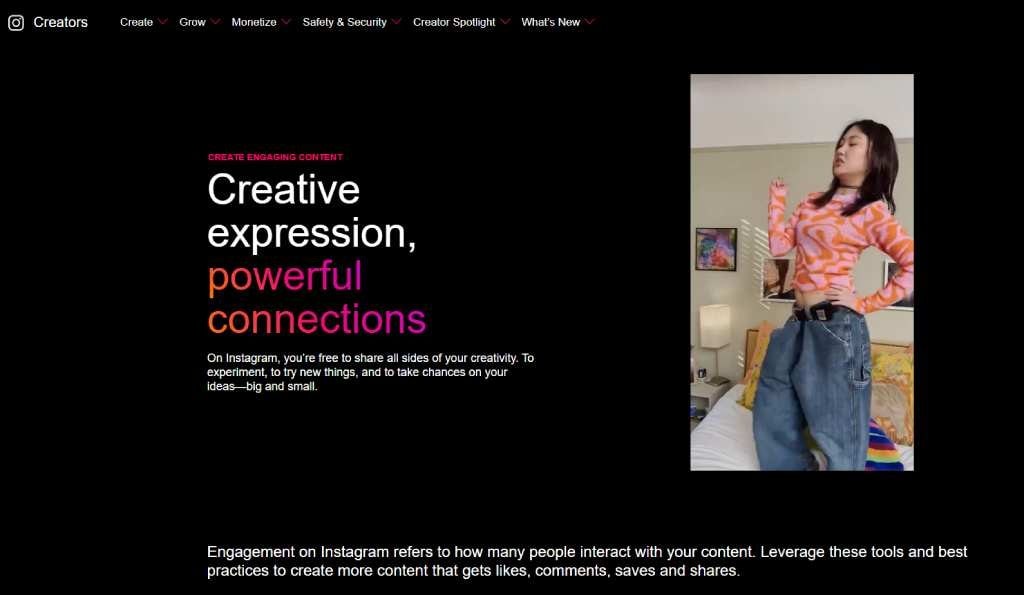 Official Instagram Creator page defining "engagement" and "powerful connections." Key 2025 strategy insight for growth.