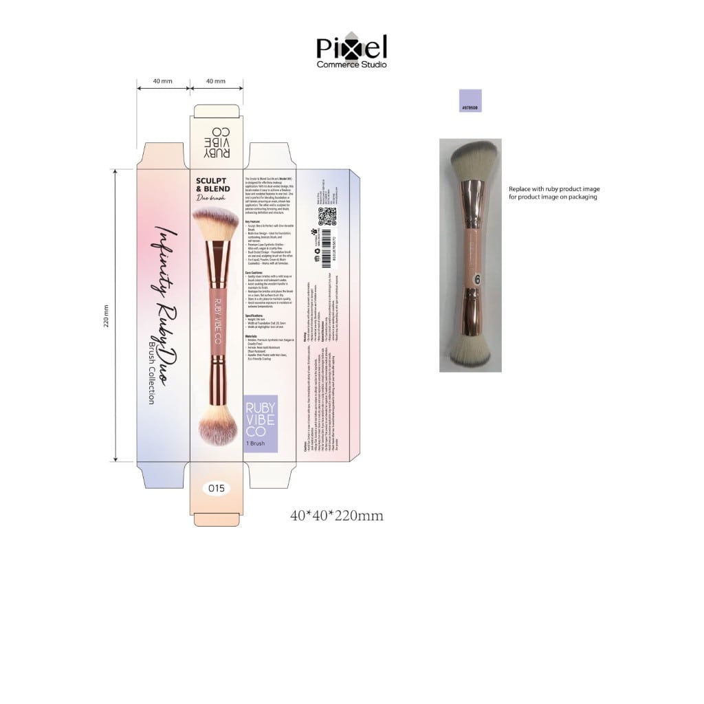 A product packaging dieline and concept for a Ruby Vibe Co