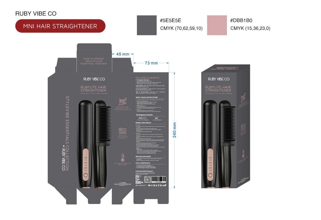 The packaging design for the Ruby Vibe Co