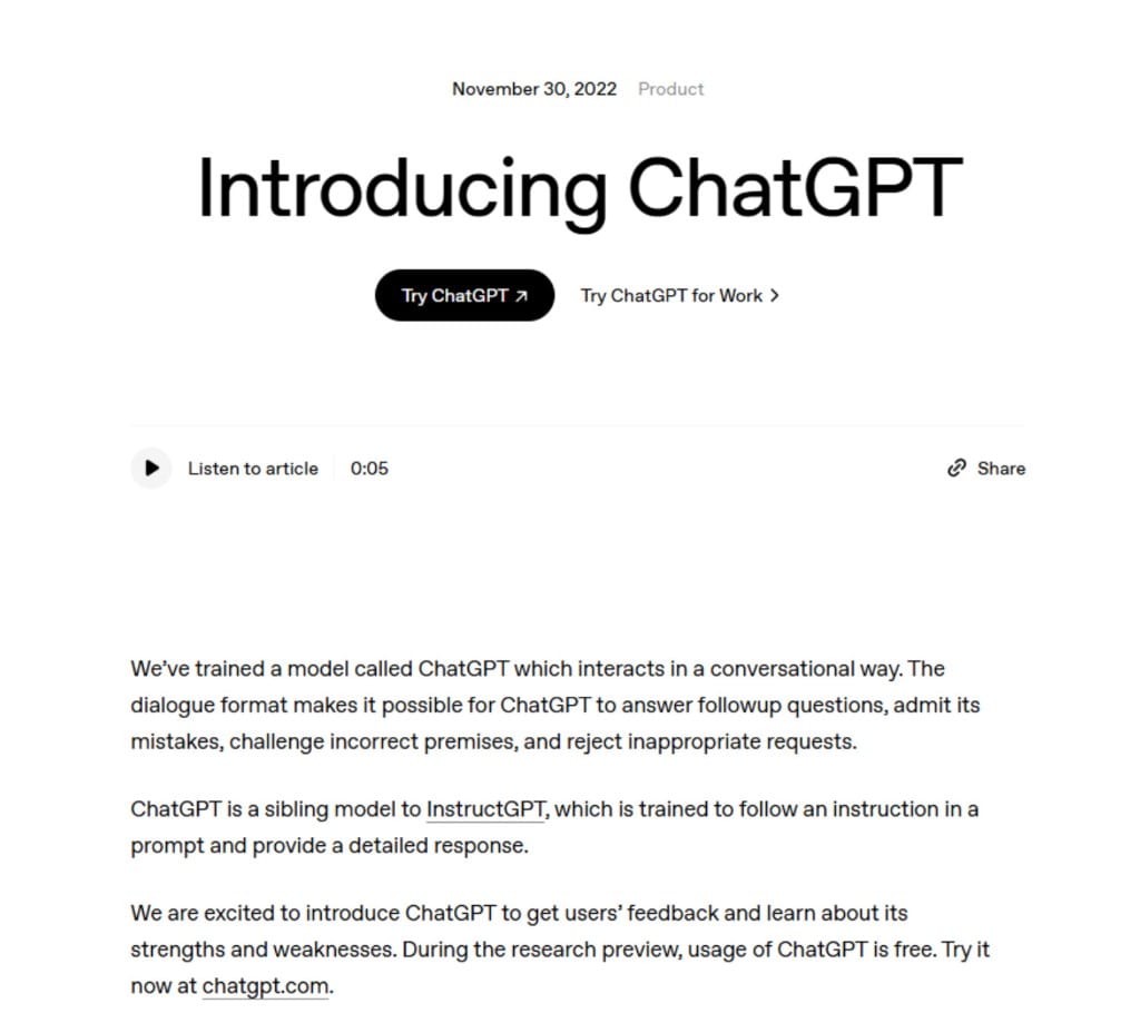 ChatGPT excels at creative and long-form content generation